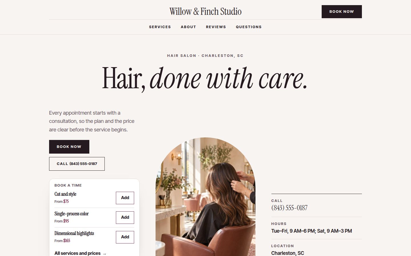 A sample professional services website