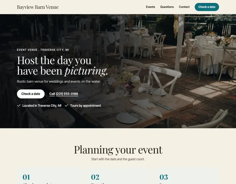 The Coastline design on a made-up business
