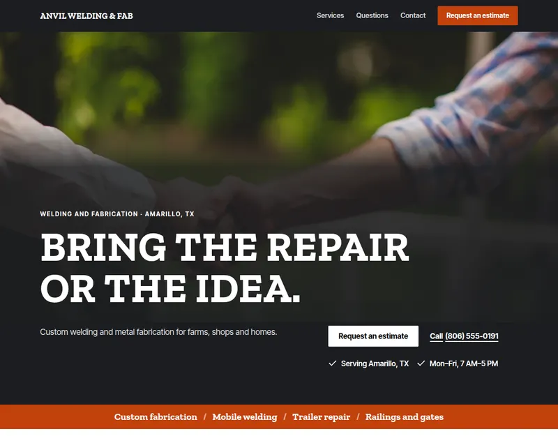 The Forge design on a made-up business