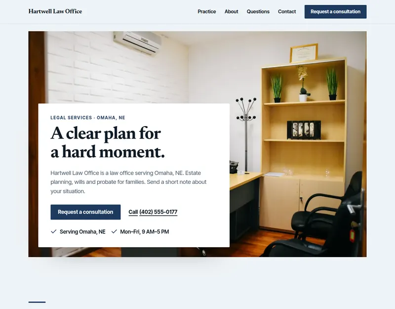 The Harbor design on a made-up business
