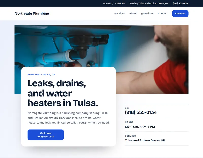 The Groundwork design on a made-up business