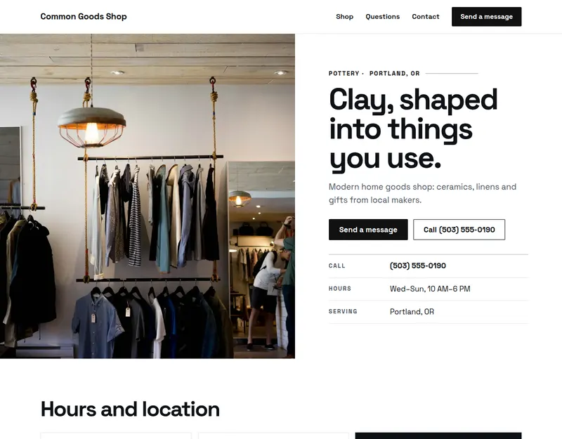 The Monolith design on a made-up business