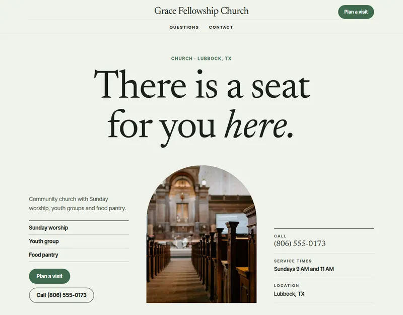 The Sanctuary design on a made-up business