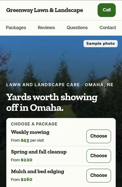 A landscaper's homepage