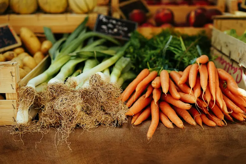 Carrots and leeks from a Virginia farm